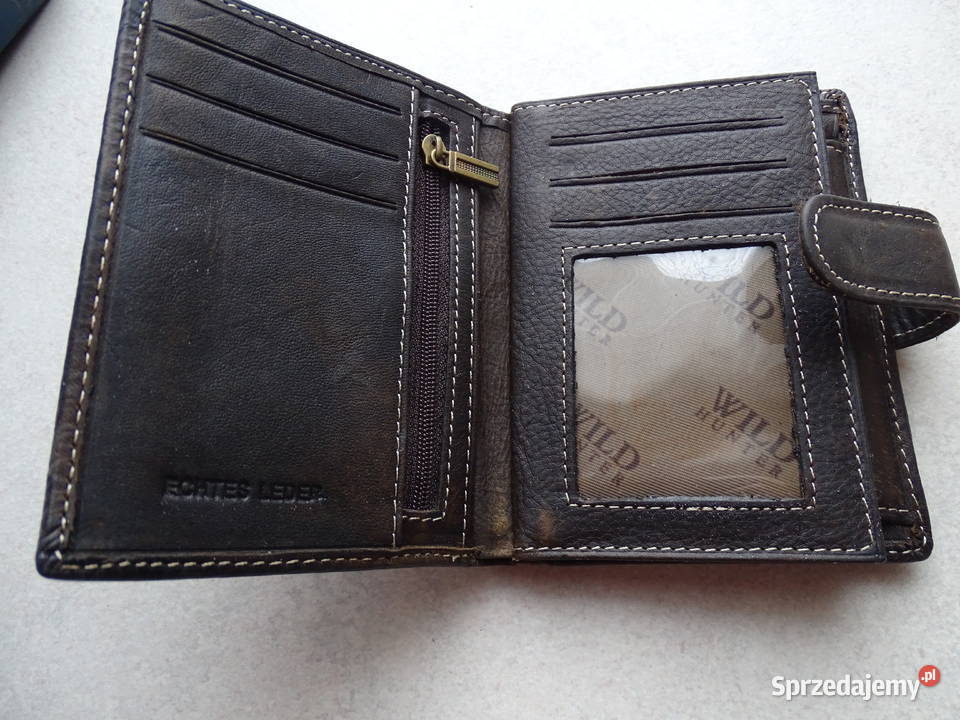 Męski zapinany skórzany portfel WILD HUNTER Różan
