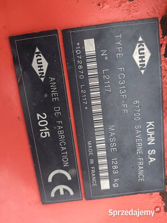 32m 2015r Kosiarka czołowa KUHN FC313F nieuszkodzony Racibórz sprzedam