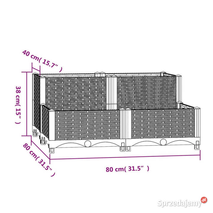 Donica do podniesionej rabaty 80x80x38 mazowieckie Warszawa