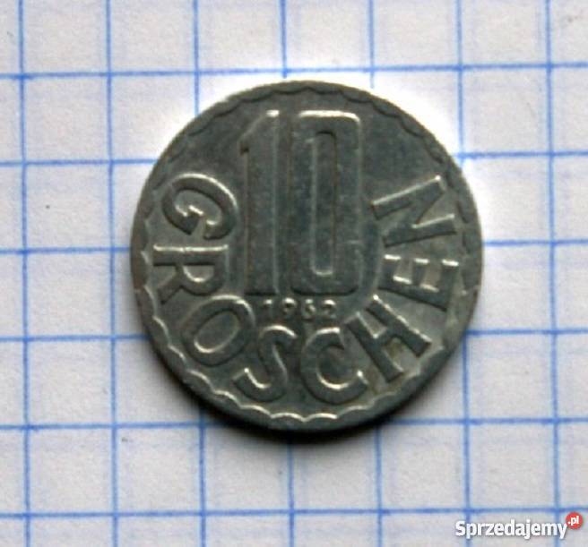 10 GROSCHEN 10 GROSZY 1962 AUSTRIA Piszczac