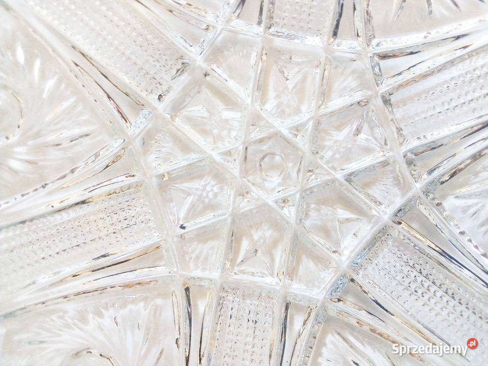 szklana patera Ząbkowice vintage PRL rozeta Zastawa stołowa Częstochowa