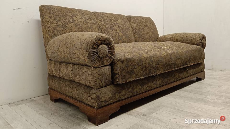 sofa Art deco lata 30te design vintage tkanina Radomsko
