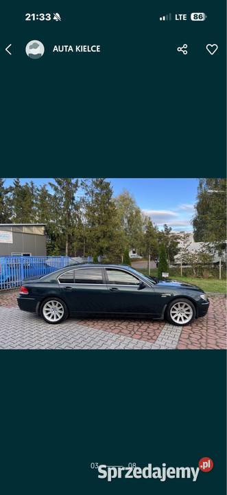 Bmw E65 Lift 730 Li Anglik Zarejestrowany w bluetooth Kielce