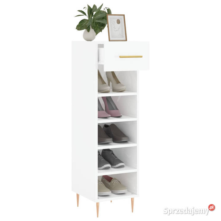 Szafka na buty wysoki połysk biała 30x35x105 mazowieckie Warszawa