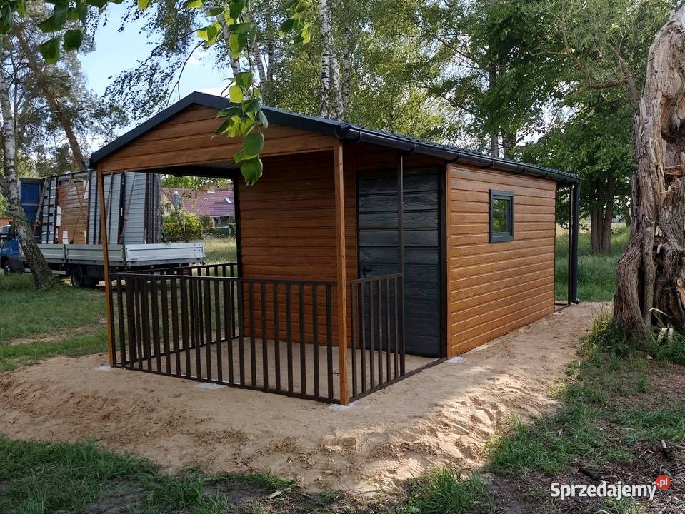 Domek ogrodowy 3x4m zadaszenie 32 31 m złoty dąb