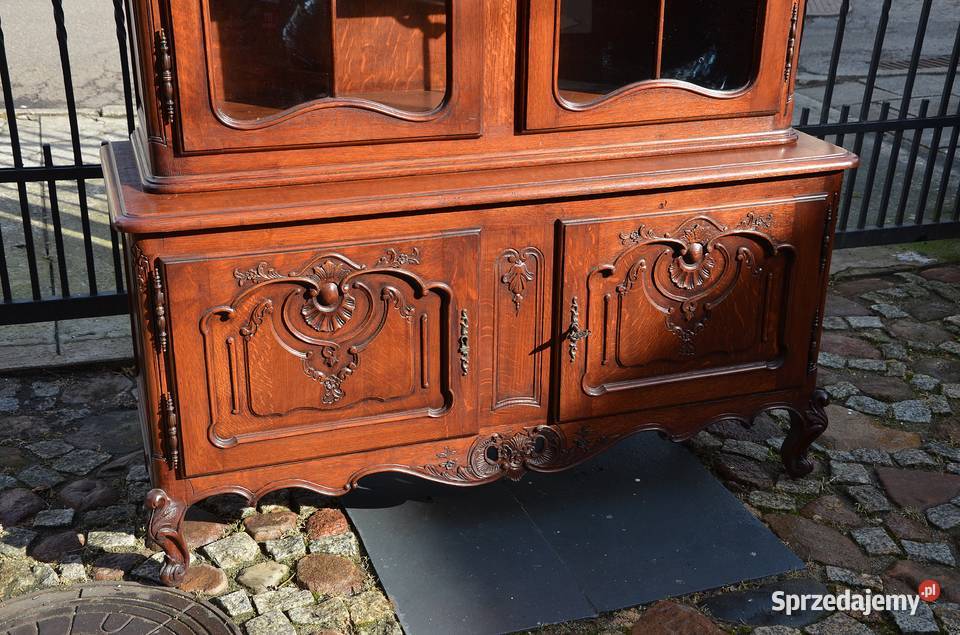 Witryna ludwik dębowa brązowa stylowa kredens Kalisz