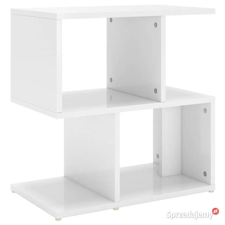 Szafka nocna biała z połyskiem 50x30x515 Nocne