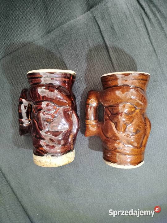 Kufle do piwa ceramika fajka PRL zestaw Choszczno sprzedam