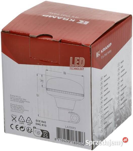 Lampa błyskowa LED niska 15W 1224V pomarańczowa Kamionna