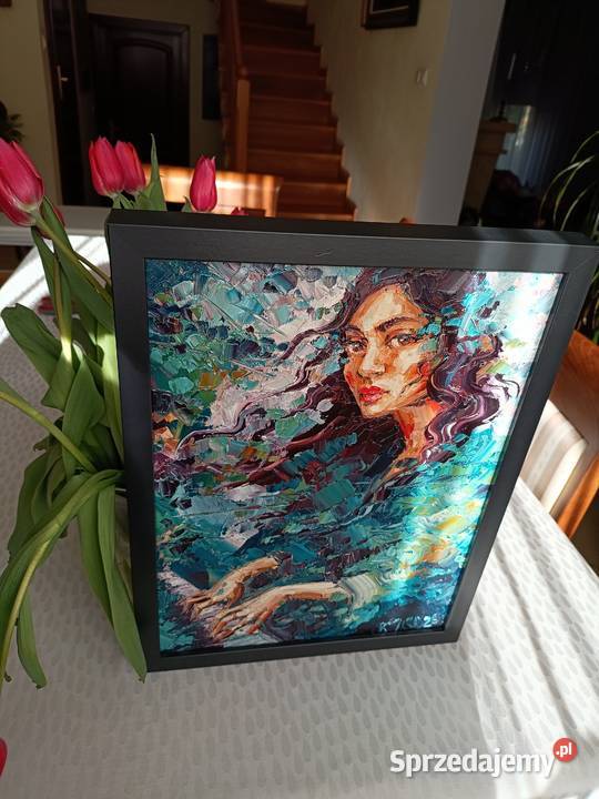 Obraz olejny Krystyna Pasek Improwizacja oil on Poznań