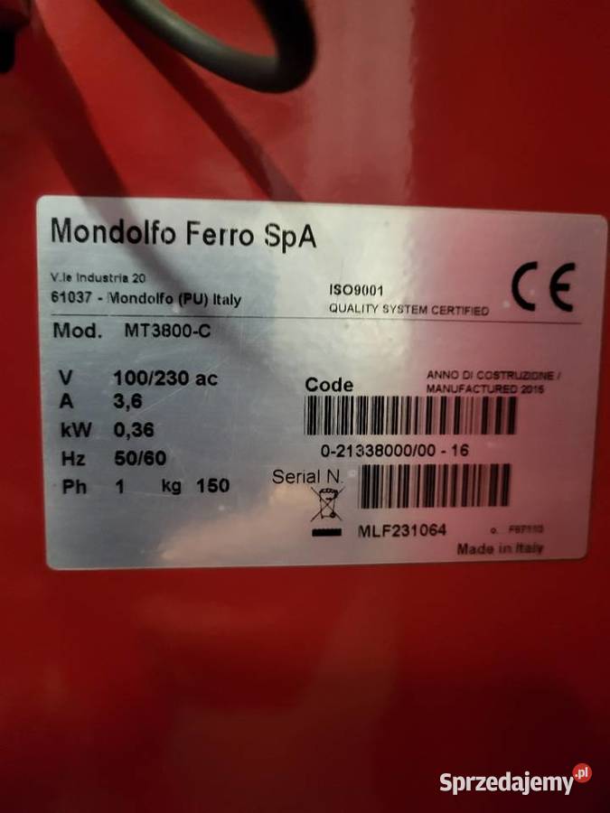 Wywazarka do kół Mondolfo Ferro MT 3800 C Laser wielkopolskie Gniezno