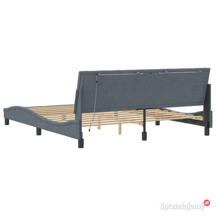 Rama łóżka z LED ciemnoszara aksamitna 180x200 mazowieckie Warszawa sprzedam