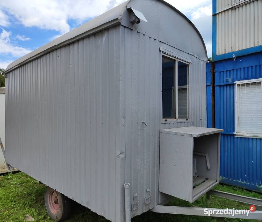 Barakowóz kontener na kołach szary Warszawa Łomianki