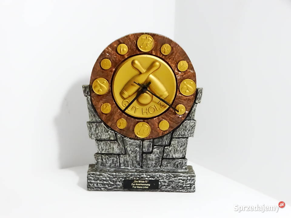 Zegar pamiątkowy z motywem kręglarskim Gut Holz Dom i Ogród lubelskie Biłgoraj sprzedam