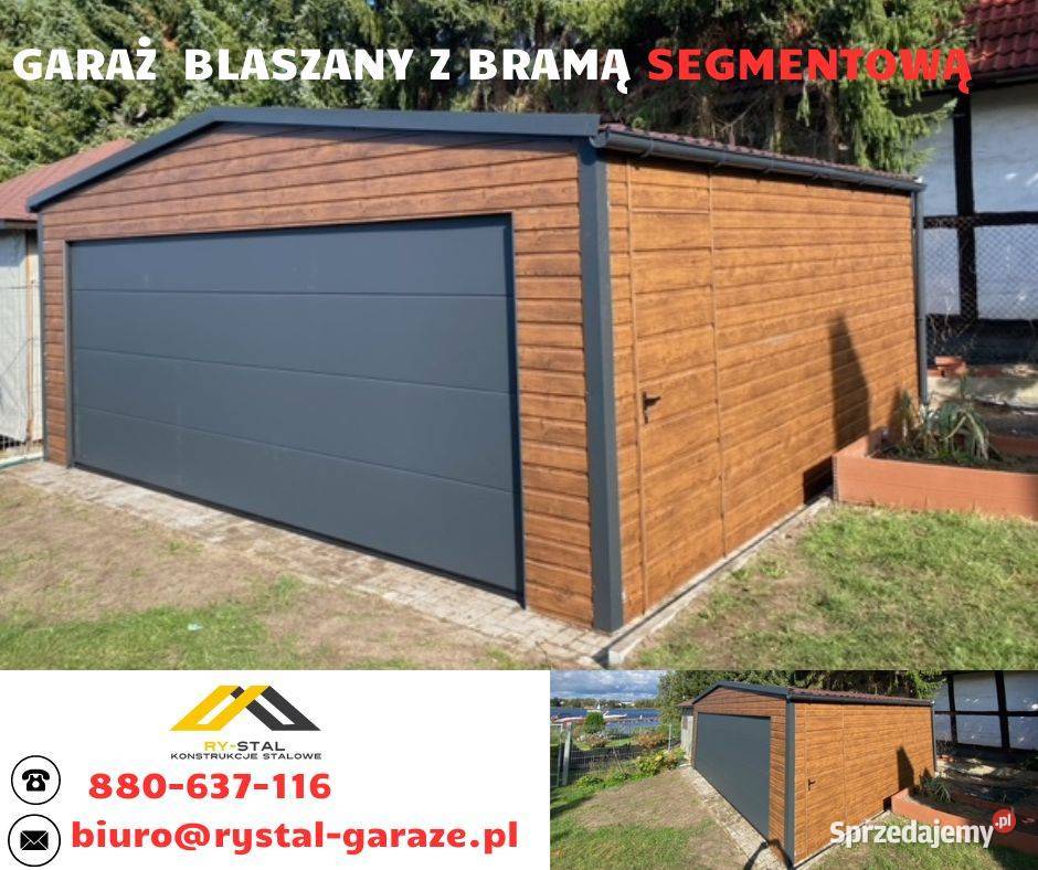 Garaż blaszany z bramą Segmentową Mocna Mińsk Mazowiecki