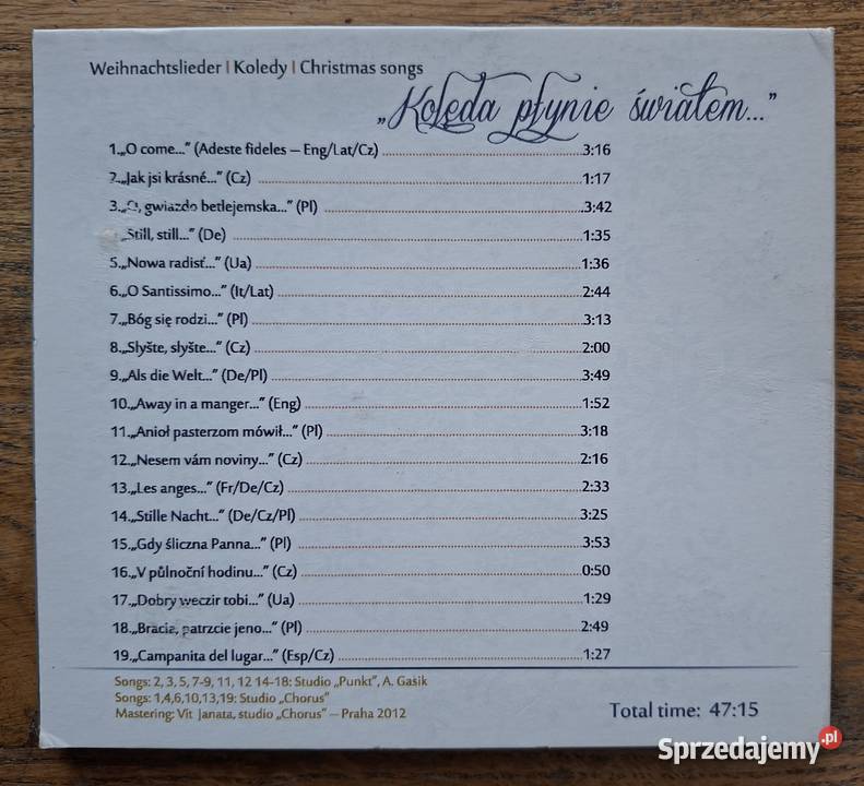 Kolęda płynie światem Christmas songs CD Kraków sprzedam