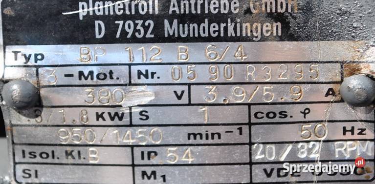 Motoreduktor dwubiegowy 1318kw 2032obrmin lubuskie