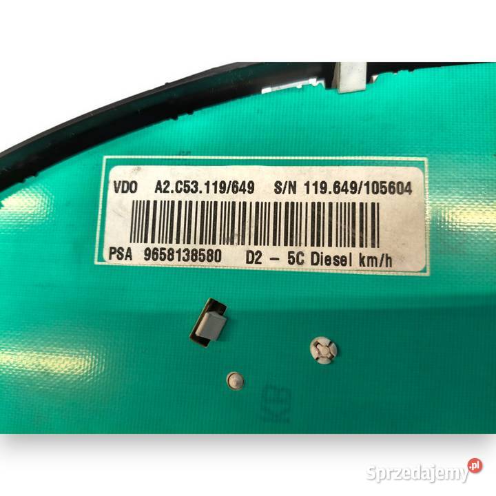 LICZNIK ZEGARY 9658138580 Peugeot 407 16 20 22