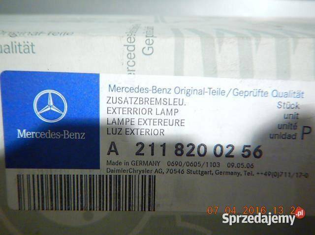 ŚWIATŁO STOP STOPU MERCEDES E W211 KOMBI NOWE osobowe