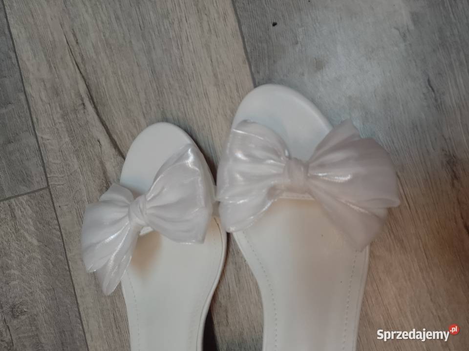 4344 Białe ślubne sandałki czółenka wieczorowe z 28.5cm Kraków
