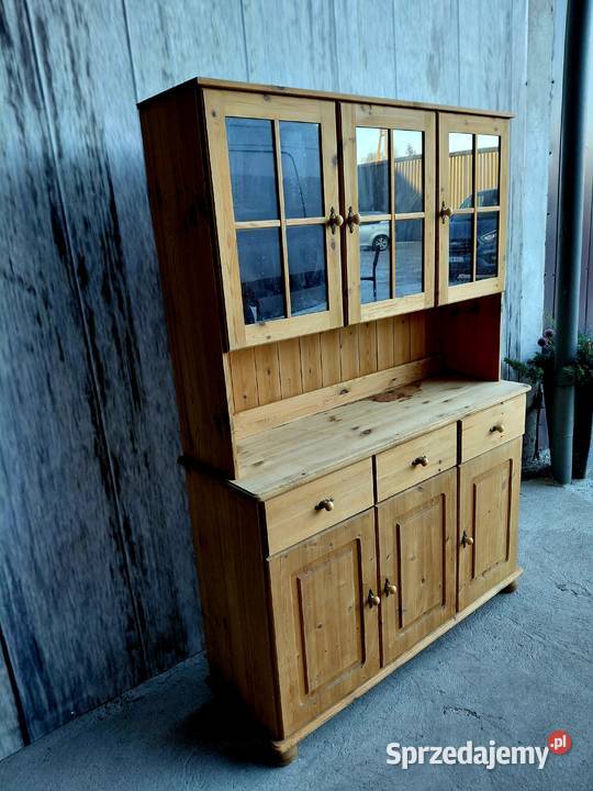 Drewniany kredens lite drewno sosnowe naturalny Byczyna