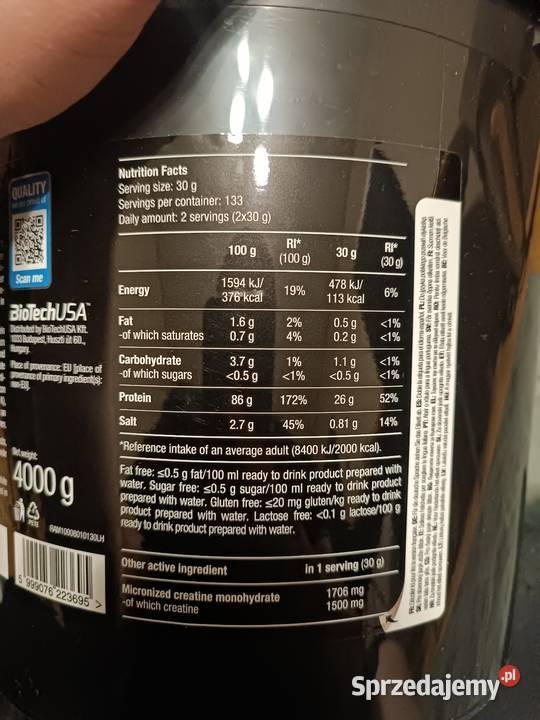 BioTechUSA Protein Power 4000 g WANILIA NOWE Pozostałe Katowice