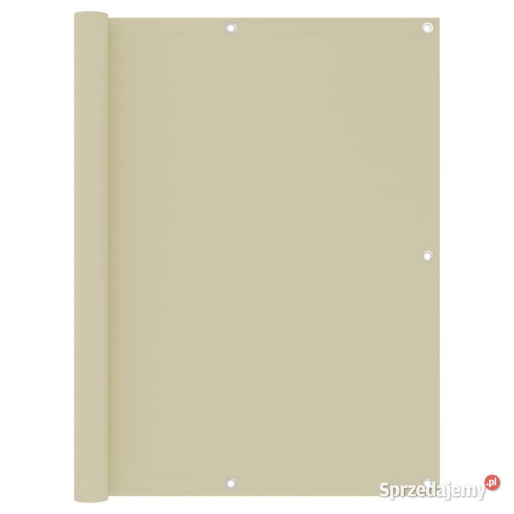 vidaXL Parawan balkonowy kremowy 120x400 tkanina