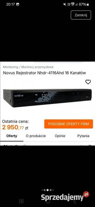 Rejestrator novus 16 portów na kamery Zduńska Wola