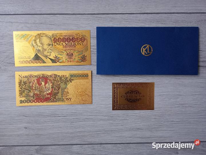 Banknot pozłacany Paderewski 2 miliony złotych