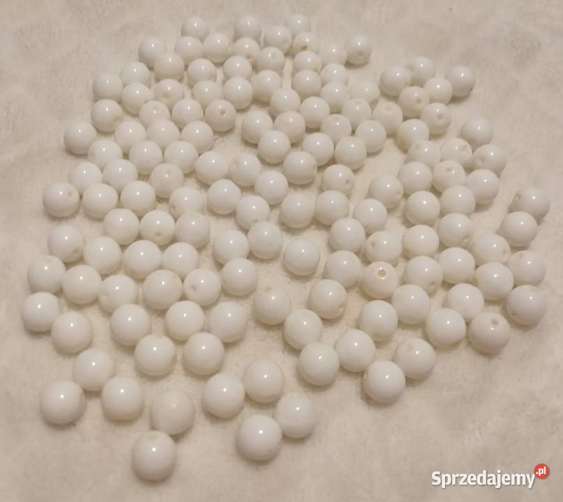 Koraliki 8mm biały 141 7 Kreatywne Biżuteria