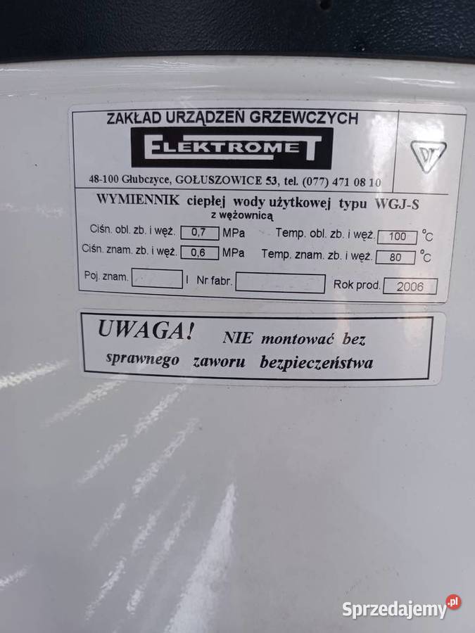 Zasobnik CWU 120 l Elektromrt z wezownica małopolskie