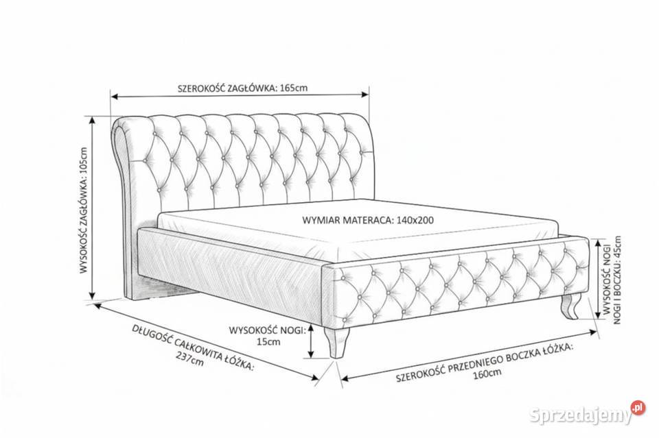 Łóżko tapicerowane BRUNO 2 140x200 pojemnik Warszawa