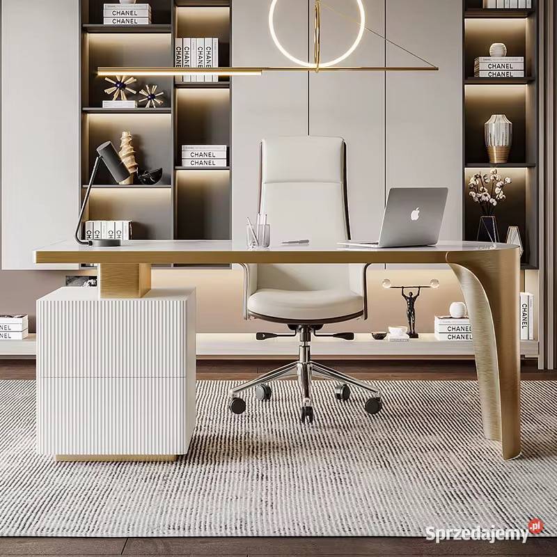 Nowoczesne kremowe złote biurko nierdzewnej ACŁ Nowy Sącz