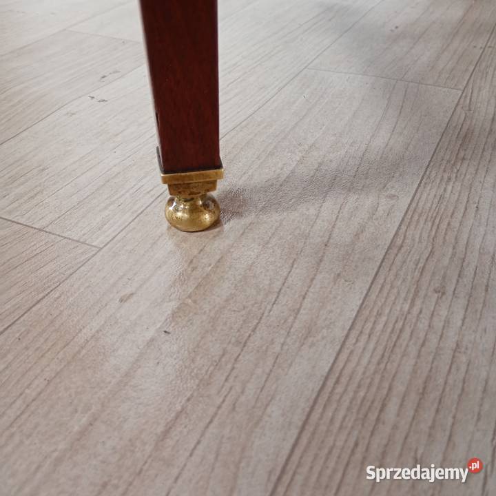 Krzesło lata 30te mahoń skóra inkrustowane Puszczykowo