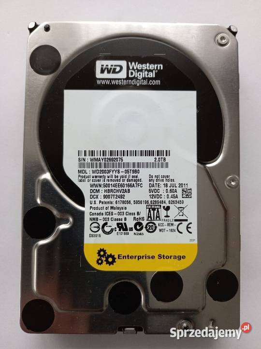 DYSK HDD 2TB WD2003FYYS SATA 35 7200RPM wewnętrzny Tomaszów Lubelski