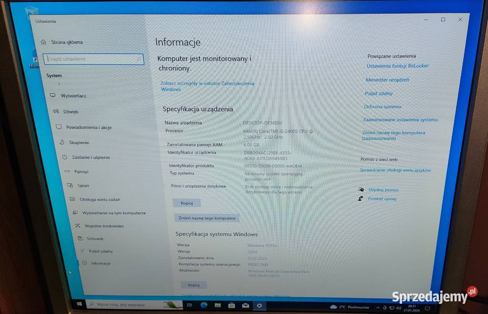Komputer Dell Optiplex 990 Core i5 2400 6 GB 465 Bielsko-Biała sprzedam