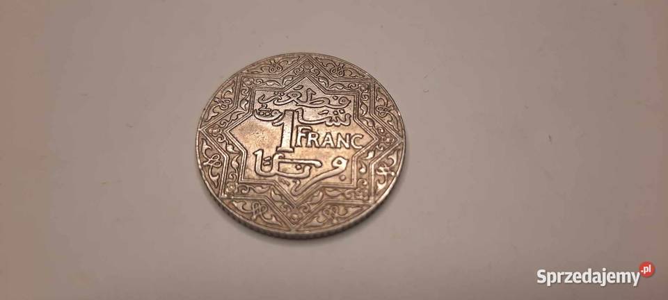 Moneta Maroko 1 frank 1924 mazowieckie Warszawa