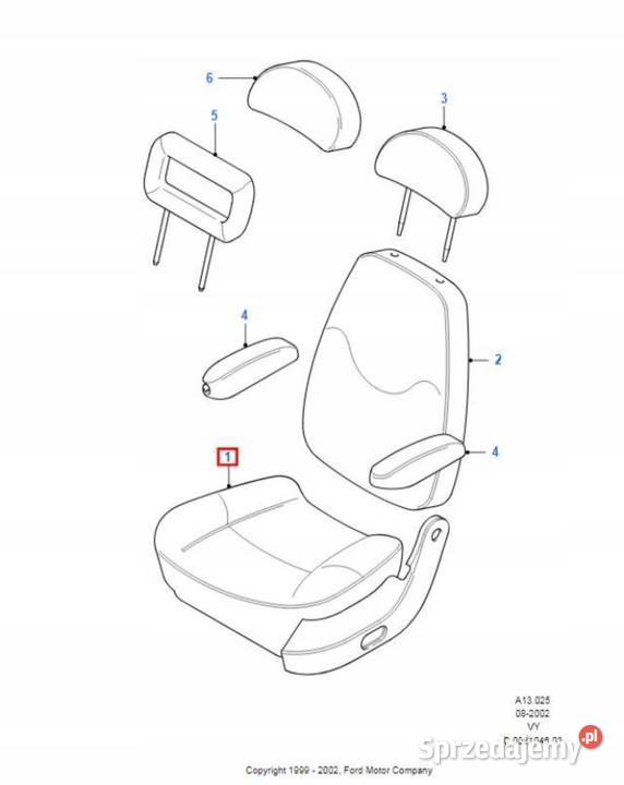 TAPICERKA NA FOTEL TYŁ FORD GALAXY 0006 1232320 osobowe