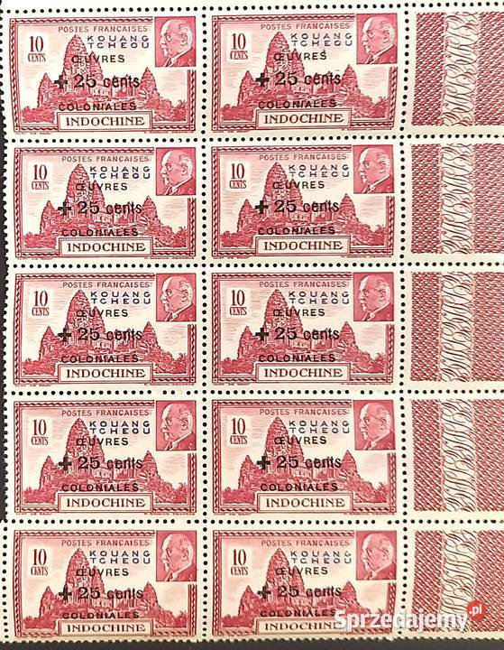 Znaczek kolonialny Indochiny Francuskie Angkor Bronisze