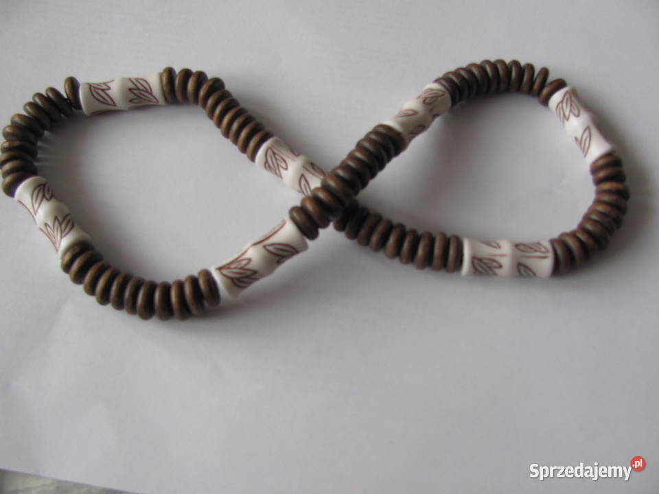 Naszyjnik Koralikowy Mężczyzn BiałoBrązowy lubelskie