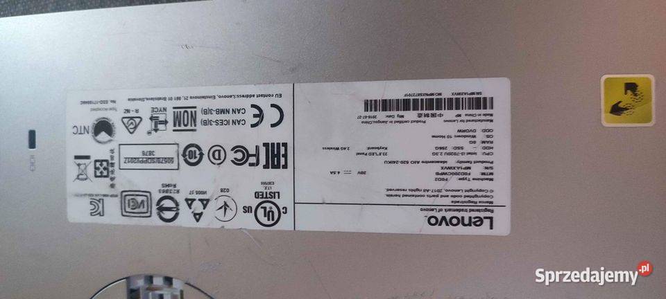 Komputery All in one uszkodzone 3 sztuki Lenovo Drzycim sprzedam