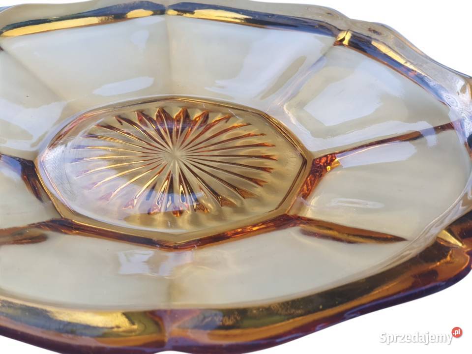 Stara szklana patera talerz misa ozdobna w Porcelana i szkło Cieszyn