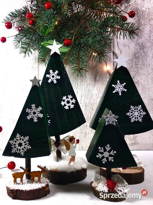 Choinki z drewna świąteczna dekoracja