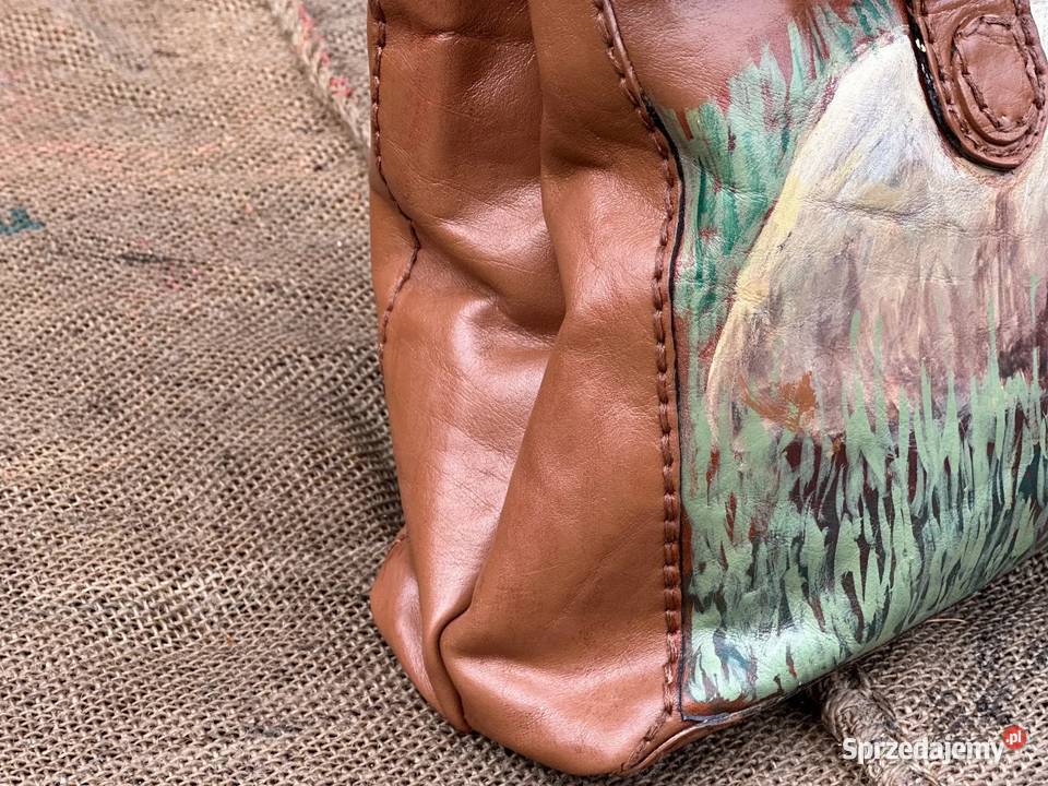 Torebka do ręki Ręcznie Malowana Hand Made biały Warszawa