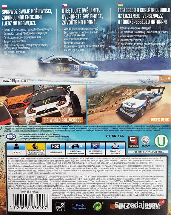 DIRT RALLY PLAYSTATION 4 PLAYSTATION 5 4 5 Kraków