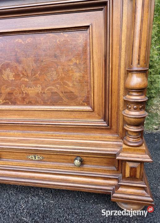 Eklektyczny wąski kredensik orzechowy 9280 zachodniopomorskie