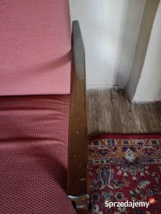 Klasyk PRL Stylowa Wersalka z Drewnianymi Bokami śląskie Ruda Śląska