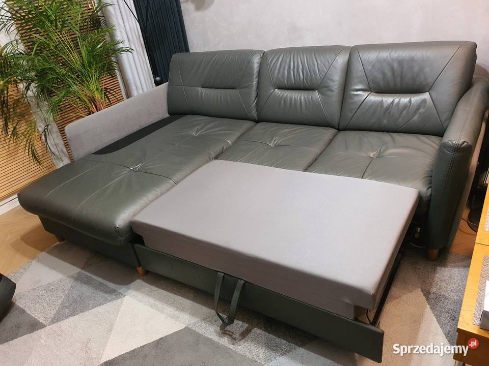 Elegancka skórzana kanapa narożnik 220cm Sofy i kanapy Olsztyn