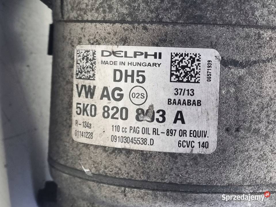 SPRĘŻARKA KLIMATYZACJI VW Golf VII 16 TDI pompa Rudka