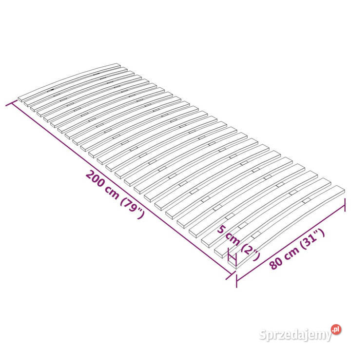 Stelaż do łóżka z 24 listwami 80x200 WM340076 200cm Warszawa